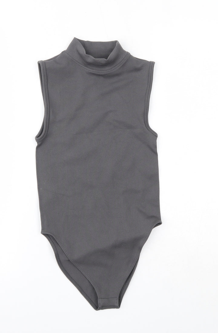 Primark Womens Grey Nylon Bodysuit One-Piece Size 2XS