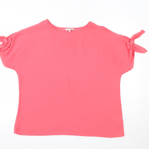 Peacocks Womens Pink  Polyester Basic Blouse Size 14 Round Neck