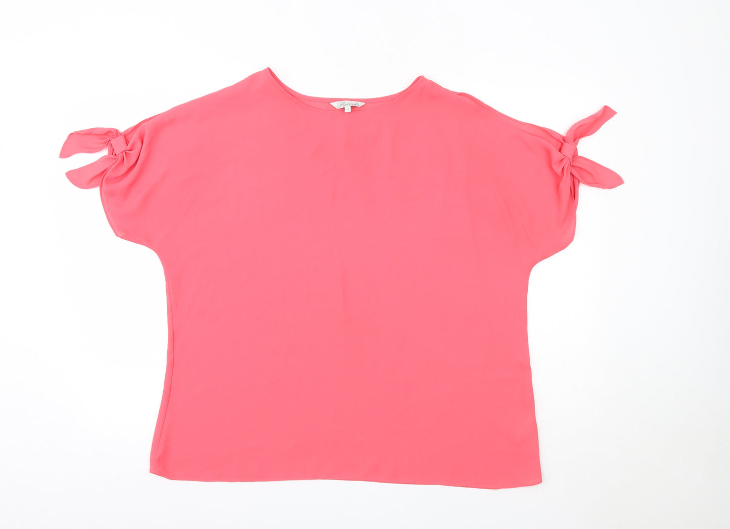 Peacocks Womens Pink  Polyester Basic Blouse Size 14 Round Neck