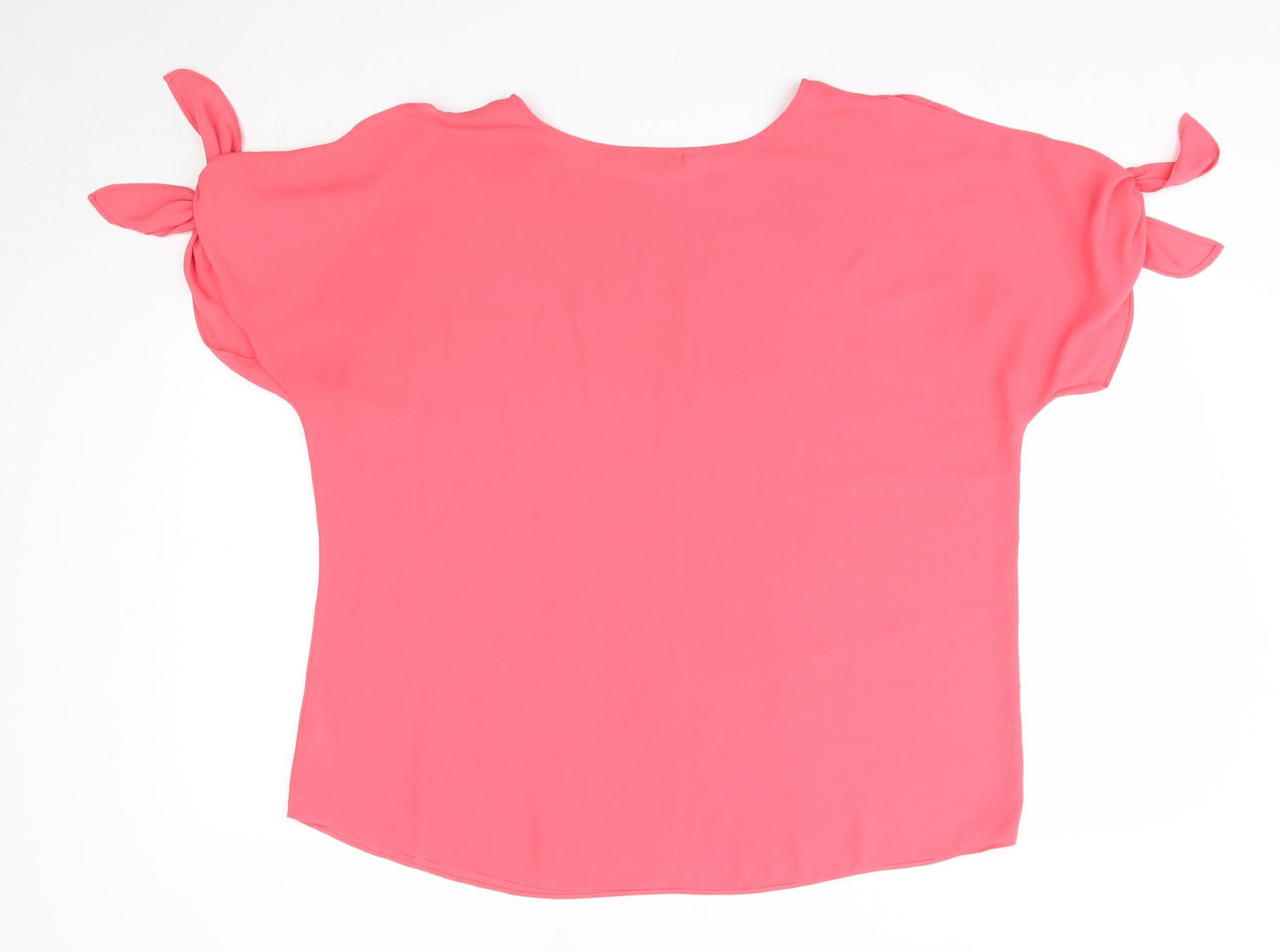 Peacocks Womens Pink  Polyester Basic Blouse Size 14 Round Neck