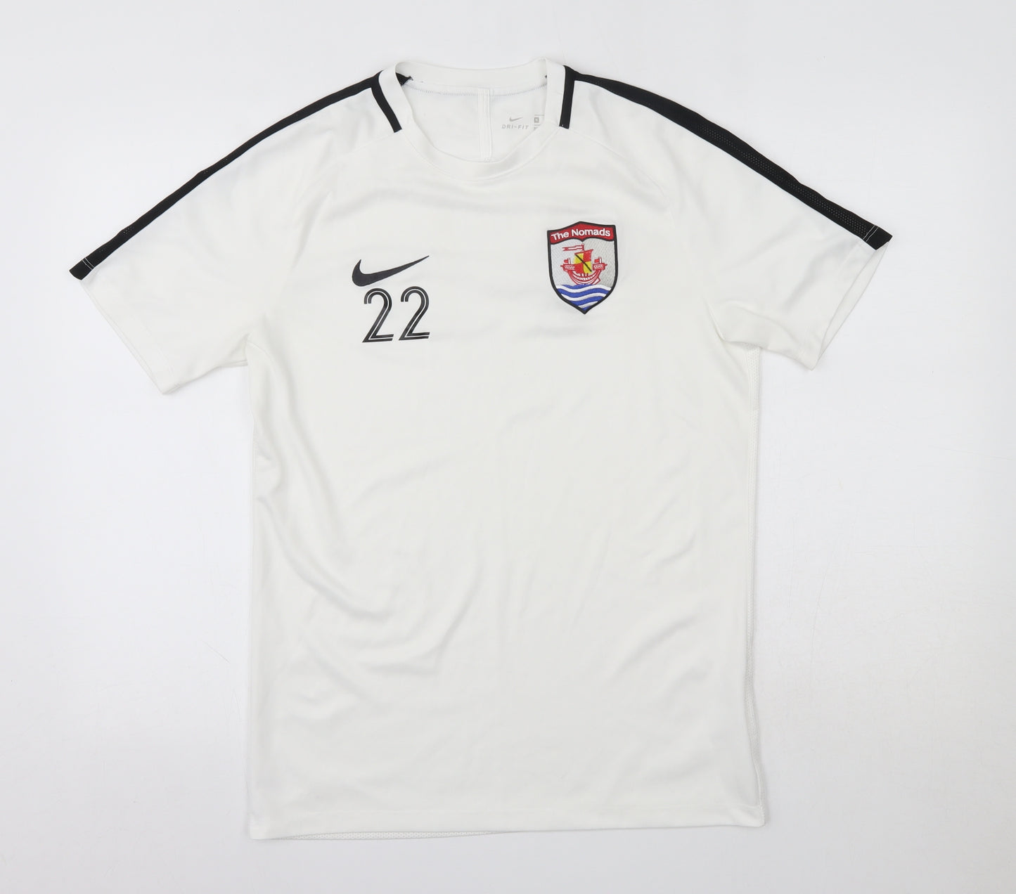 Nike Mens White  Polyester  T-Shirt Size M Round Neck  - The Nomads