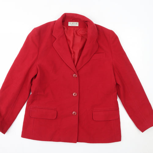 Classic Womens Red   Overcoat Coat Size 12