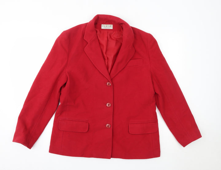 Classic Womens Red   Overcoat Coat Size 12