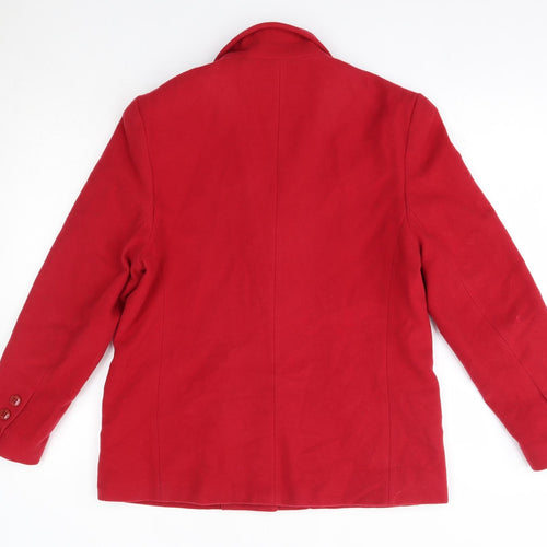 Classic Womens Red   Overcoat Coat Size 12