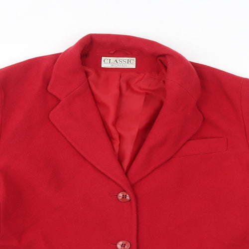 Classic Womens Red   Overcoat Coat Size 12