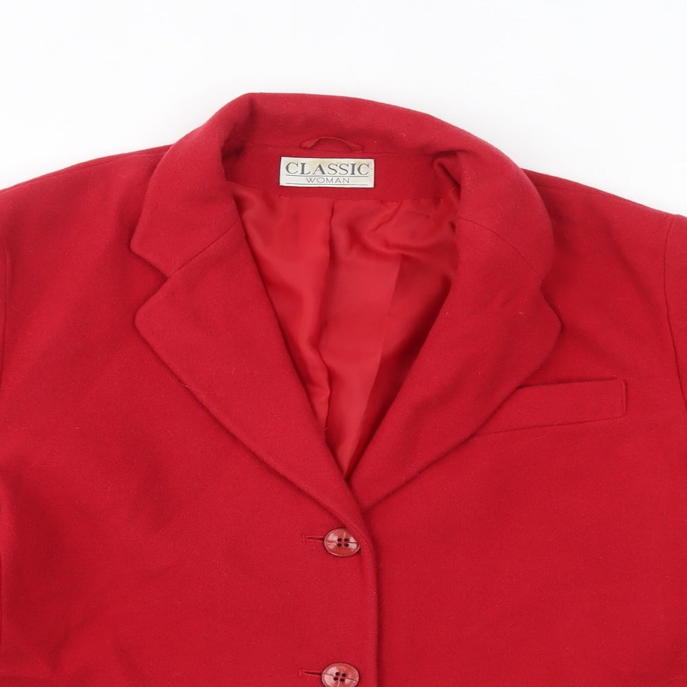 Classic Womens Red   Overcoat Coat Size 12