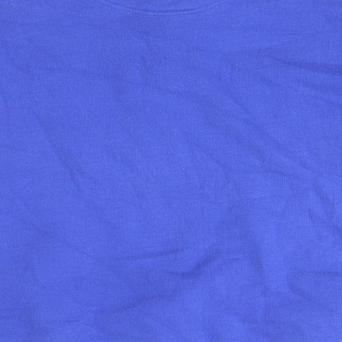 Preworn Mens Blue Collared  Cotton Pullover Jumper Size S
