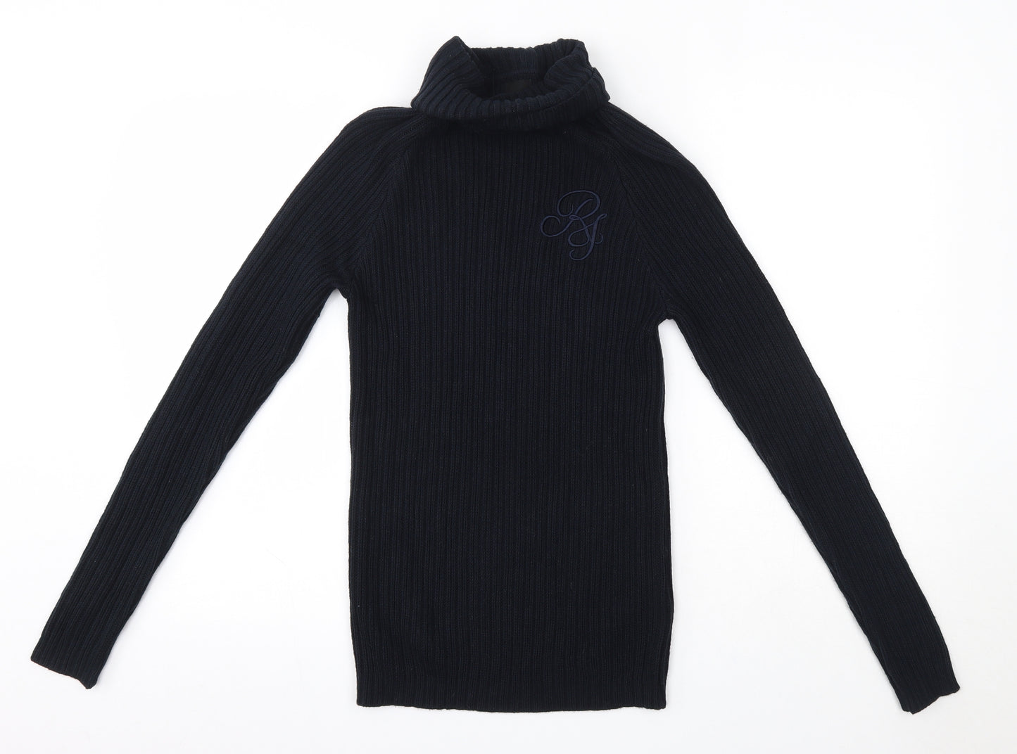 River Island Mens Blue High Neck  Acrylic Pullover Jumper Size XS