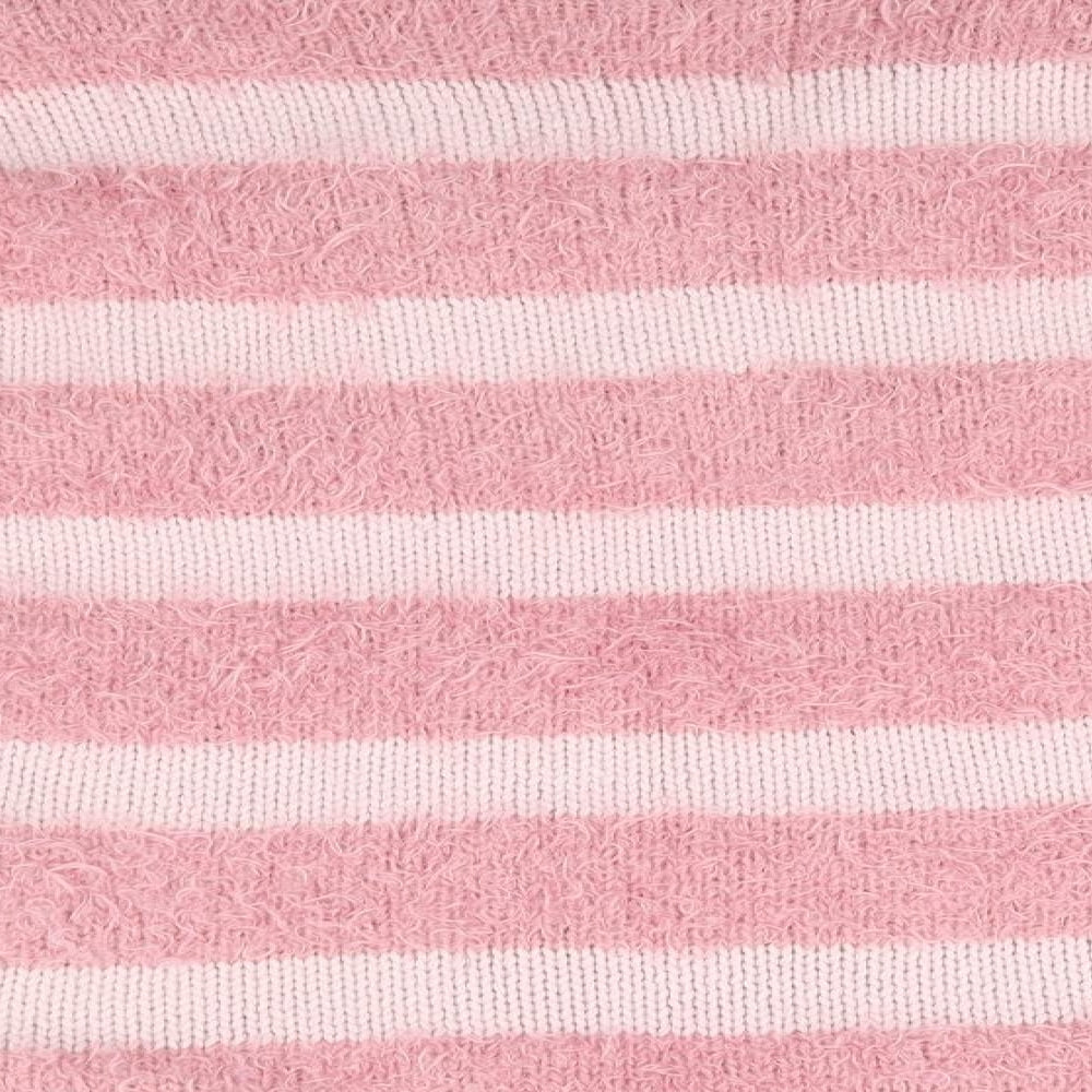 Blue Inc Womens Pink Round Neck Striped Acrylic Pullover Jumper Size 10