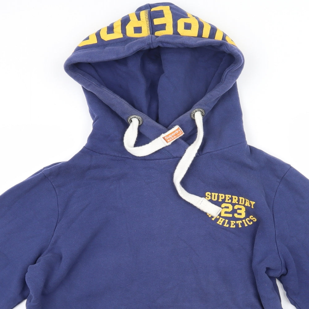 Superdry Mens Blue  Cotton Pullover Hoodie Size XL