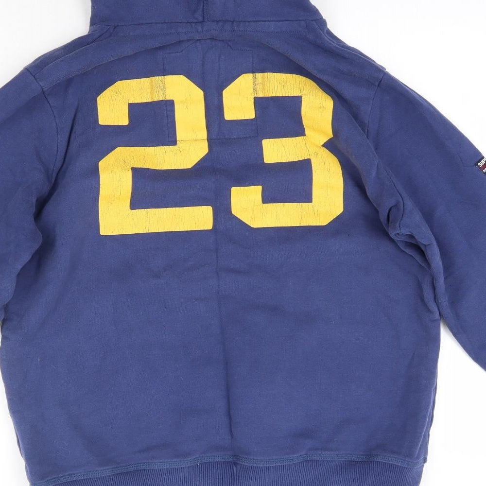 Superdry Mens Blue  Cotton Pullover Hoodie Size XL