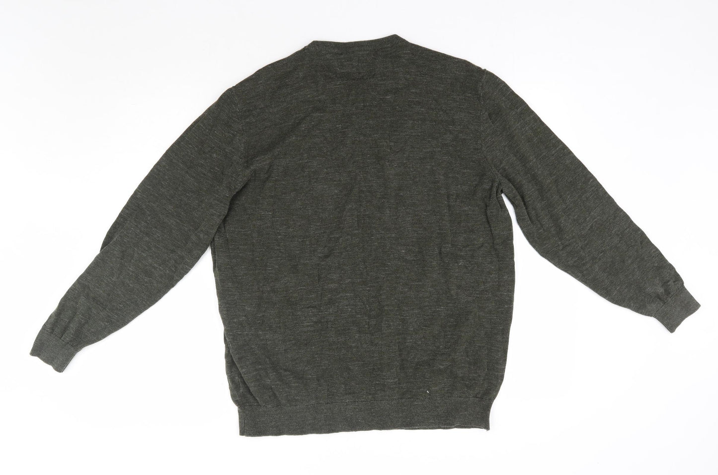 George Mens Green Round Neck  Cotton Pullover Jumper Size 2XL