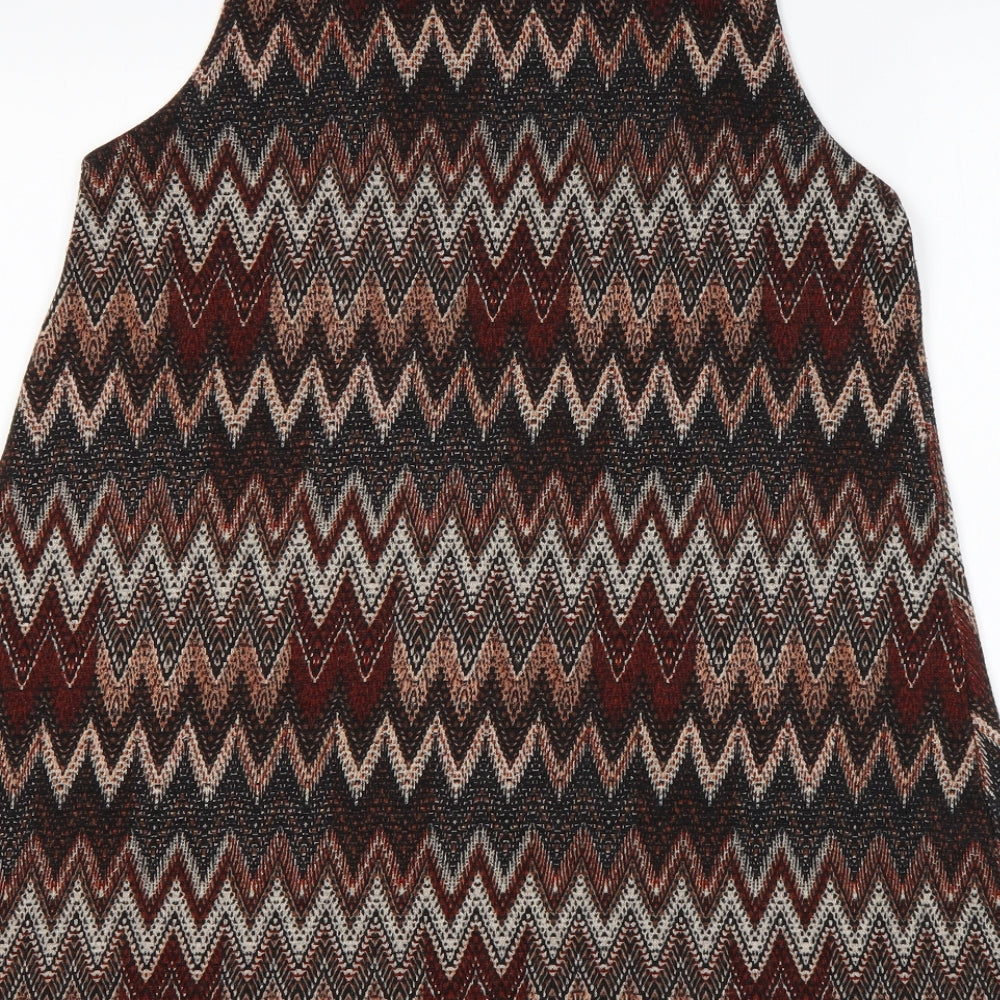Voulez-Vous Womens Multicoloured Batik Polyester Jumper Dress  Size L  Round Neck