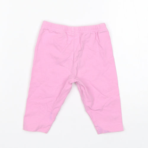 Tesco Girls Pink Floral Cotton  Pyjama Pants Size 3-6 Months