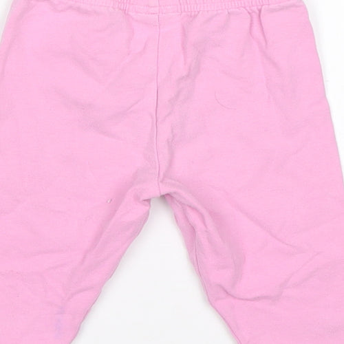 Tesco Girls Pink Floral Cotton  Pyjama Pants Size 3-6 Months