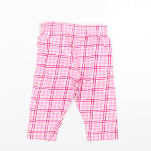 NEXT Girls Pink Plaid   Pyjama Pants Size 3-6 Months