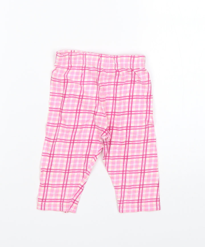 NEXT Girls Pink Plaid   Pyjama Pants Size 3-6 Months