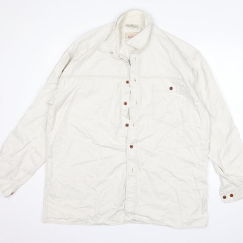 Cavenline Mens White    Button-Up Size XL Collared
