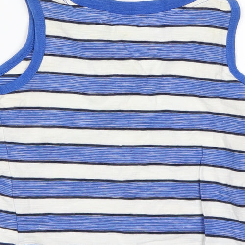 Matalan Boys Multicoloured Striped Cotton Basic Tank Size 12-18 Months Round Neck