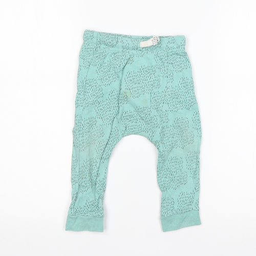 M&S Baby Green  Cotton Sweatpants Trousers Size 12-18 Months