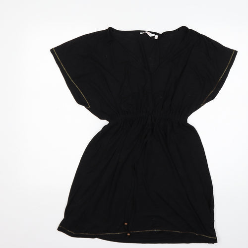 Papaya Womens Black  Polyester Fit & Flare  Size S  V-Neck