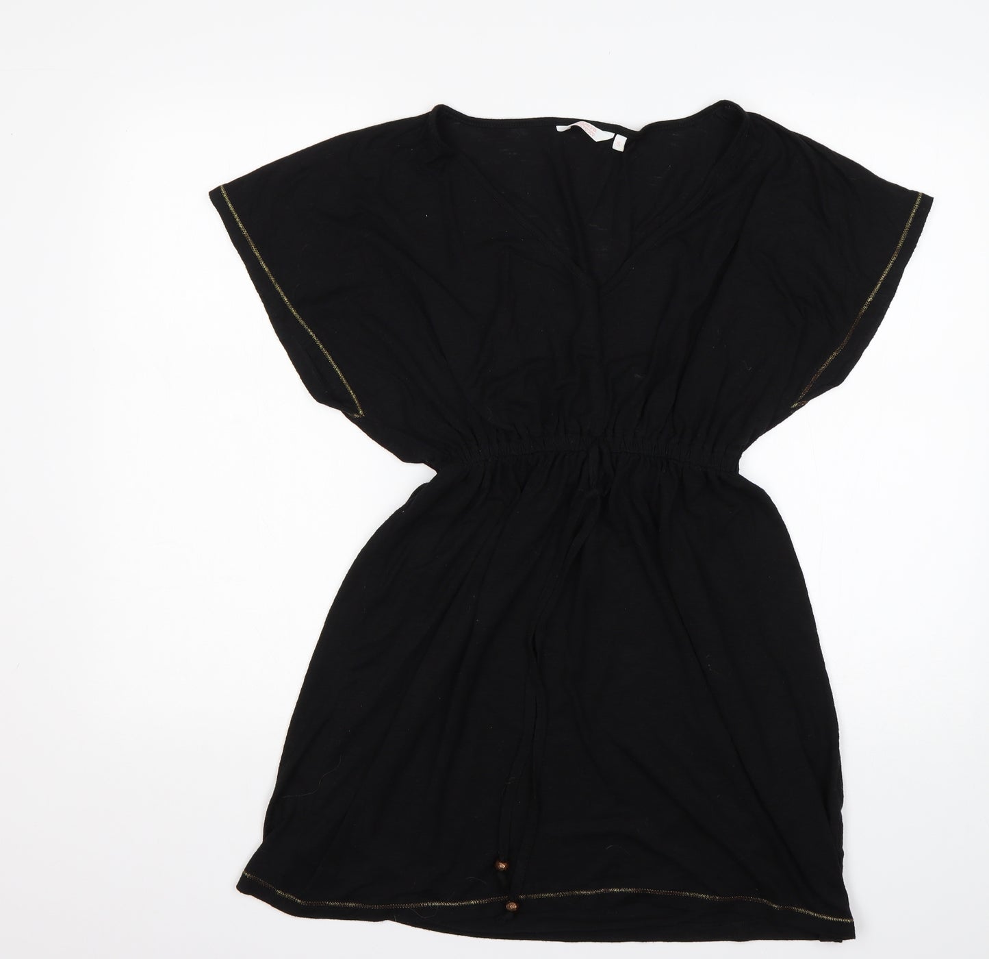 Papaya Womens Black  Polyester Fit & Flare  Size S  V-Neck