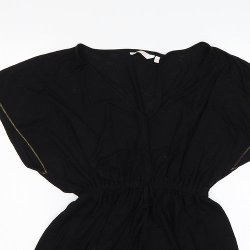 Papaya Womens Black  Polyester Fit & Flare  Size S  V-Neck