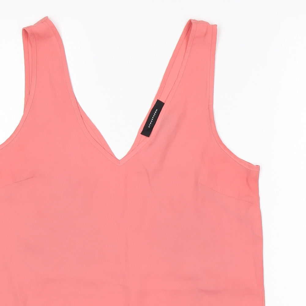 Atmosphere Womens Pink  Polyester Basic Blouse Size 12 V-Neck