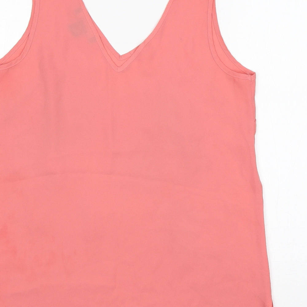 Atmosphere Womens Pink  Polyester Basic Blouse Size 12 V-Neck