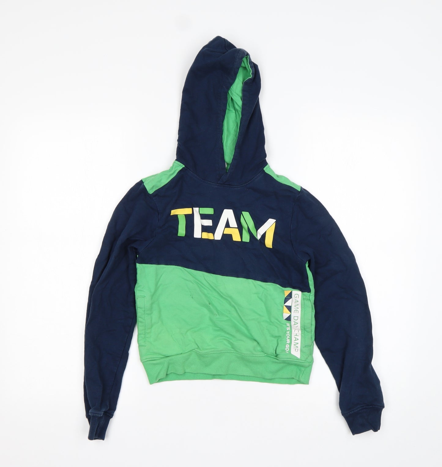 Max Boys Multicoloured  Cotton Pullover Hoodie Size 8-9 Years