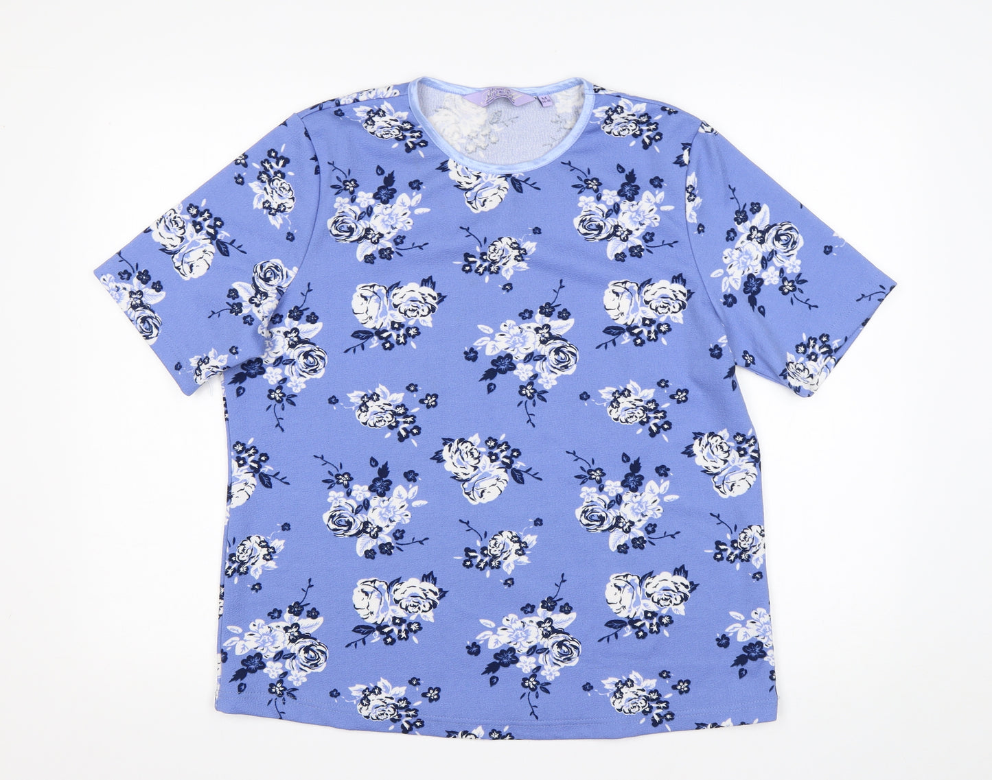 Honor Milburn Womens Multicoloured Floral Polyester Basic T-Shirt Size M Round Neck