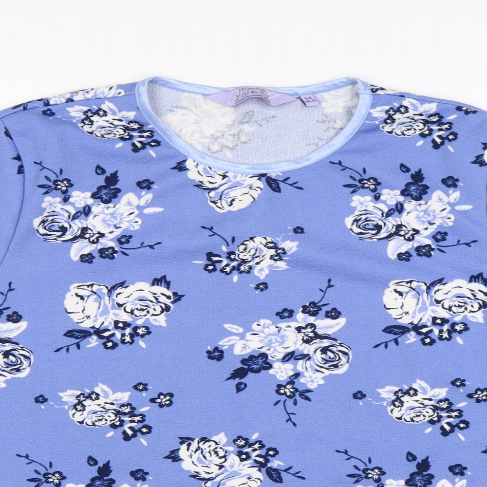Honor Milburn Womens Multicoloured Floral Polyester Basic T-Shirt Size M Round Neck