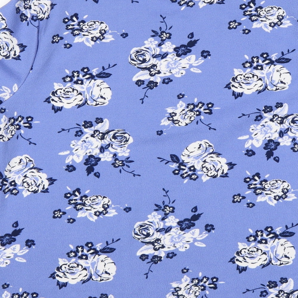 Honor Milburn Womens Multicoloured Floral Polyester Basic T-Shirt Size M Round Neck