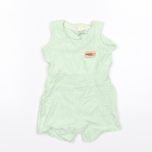 Primark Girls Green  Cotton Romper One-Piece Size 6-9 Months