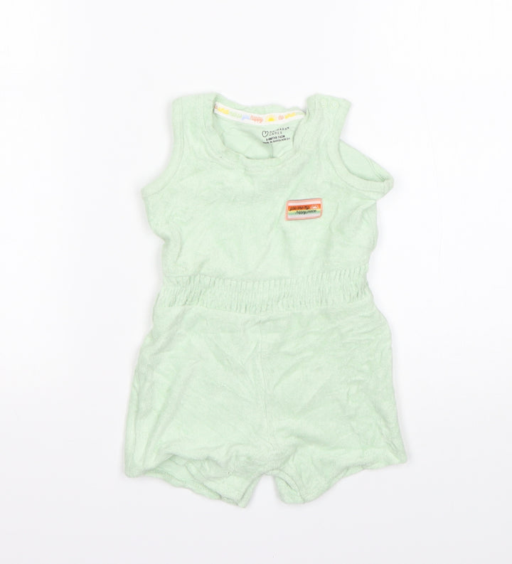 Primark Girls Green Cotton Romper One-Piece Size 6-9 Months