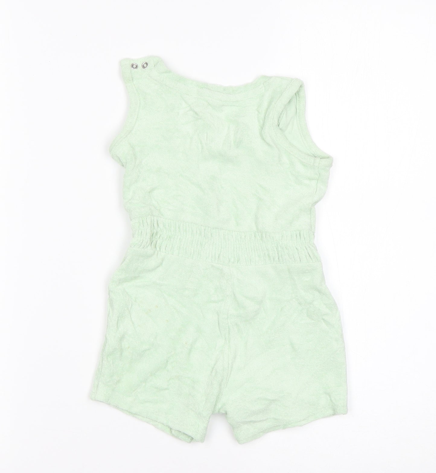 Primark Girls Green  Cotton Romper One-Piece Size 6-9 Months