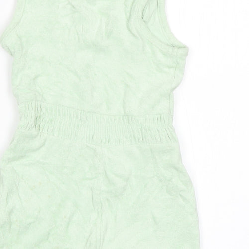 Primark Girls Green  Cotton Romper One-Piece Size 6-9 Months