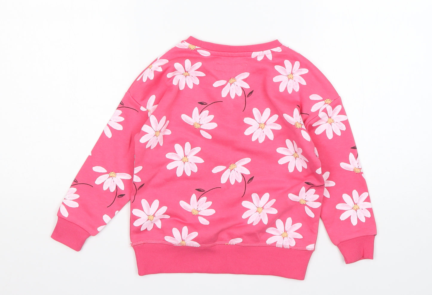 Primark Girls Multicoloured Floral Cotton Pullover Sweatshirt Size 3-4 Years