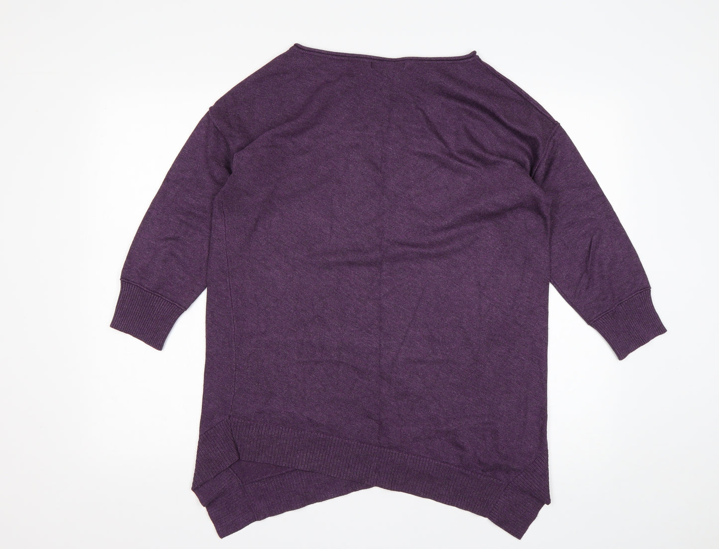 Verve Womens Purple Round Neck  Rayon Pullover Jumper Size M