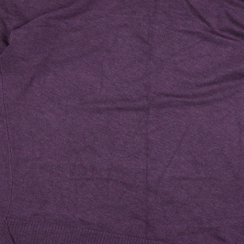 Verve Womens Purple Round Neck  Rayon Pullover Jumper Size M