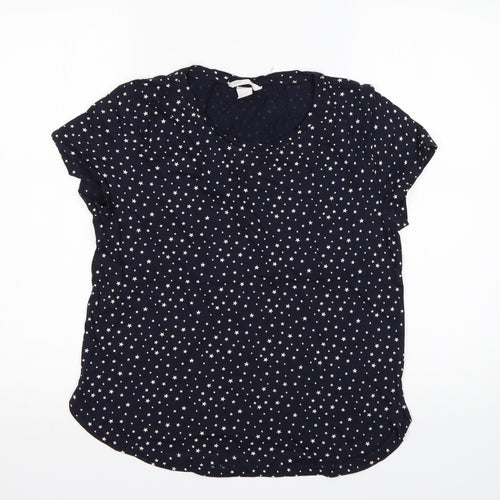 H&M Womens Multicoloured Polka Dot Cotton Top Pyjama Top Size S