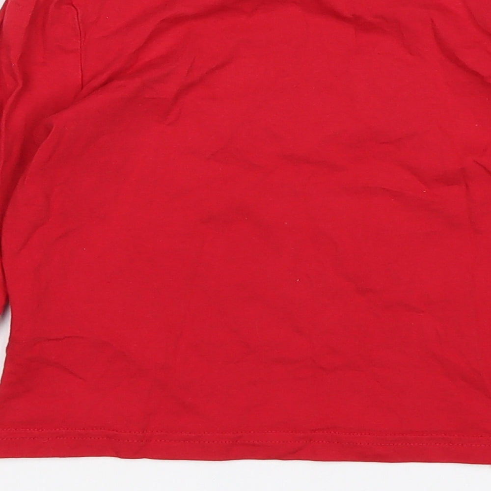 Primark Girls Red  Cotton Top Pyjama Top Size 7-8 Years   - Christmas