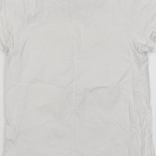 Matalan Girls White Animal Print Cotton Basic T-Shirt Size 7 Years Round Neck  - Unicorn