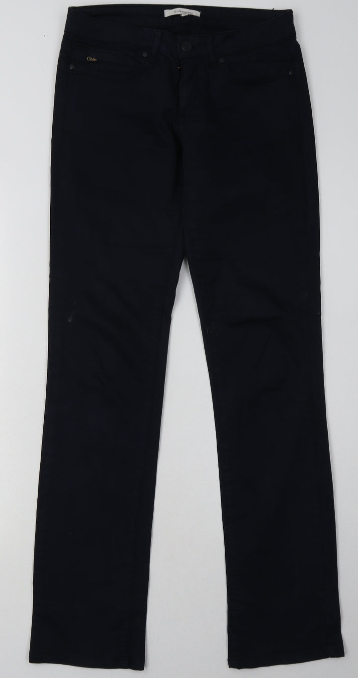 Sud Express Womens Blue Cotton Straight Jeans Size 8 L32 in Regular Button