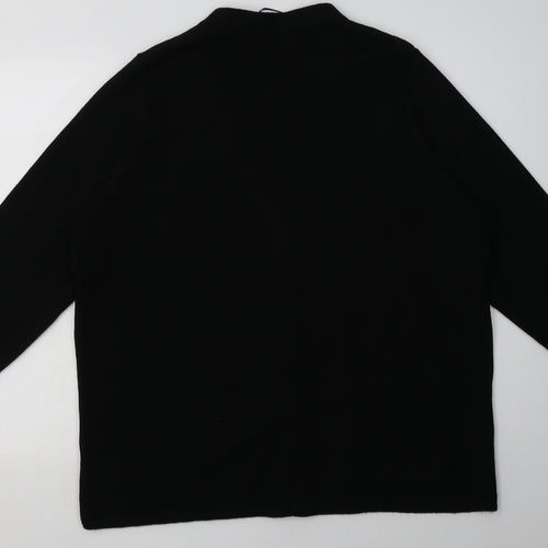 BM Collection Womens Black V-Neck  Acrylic Cardigan Jumper Size L