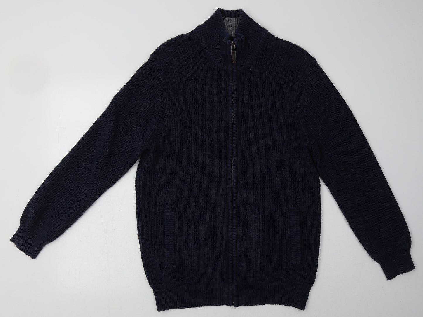 Debenhams Mens Blue  Cotton Full Zip Sweatshirt Size L