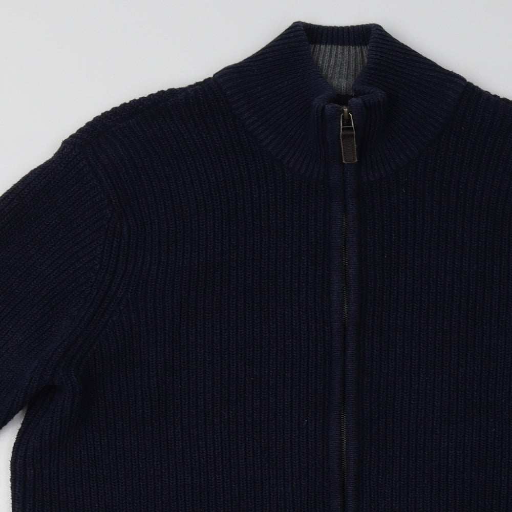 Debenhams Mens Blue  Cotton Full Zip Sweatshirt Size L