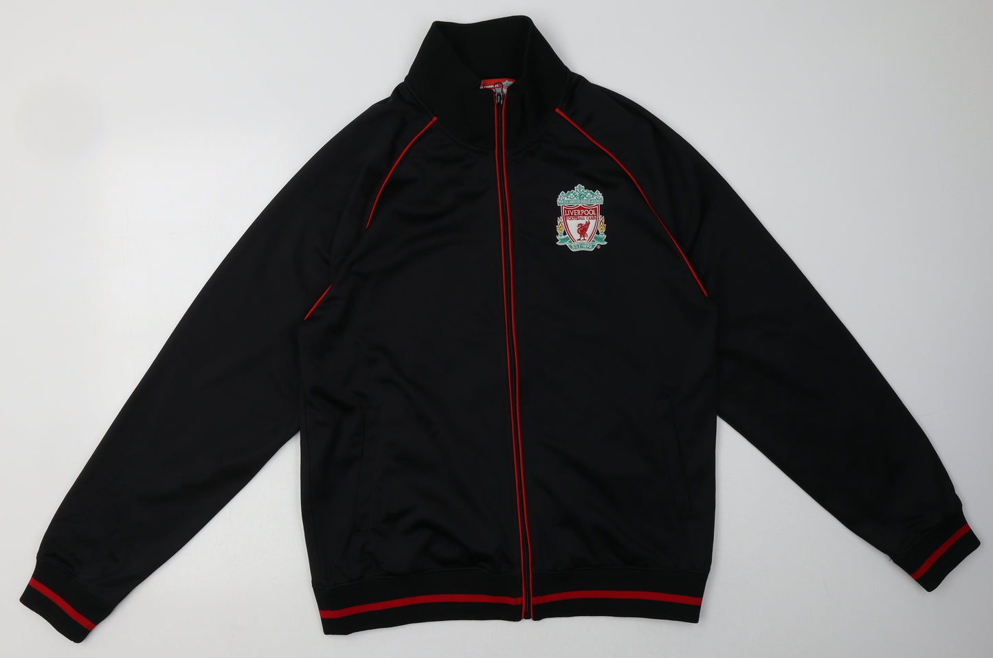Liverpool FC Mens Black  Polyester Full Zip Sweatshirt Size L   - Liverpool Football Club