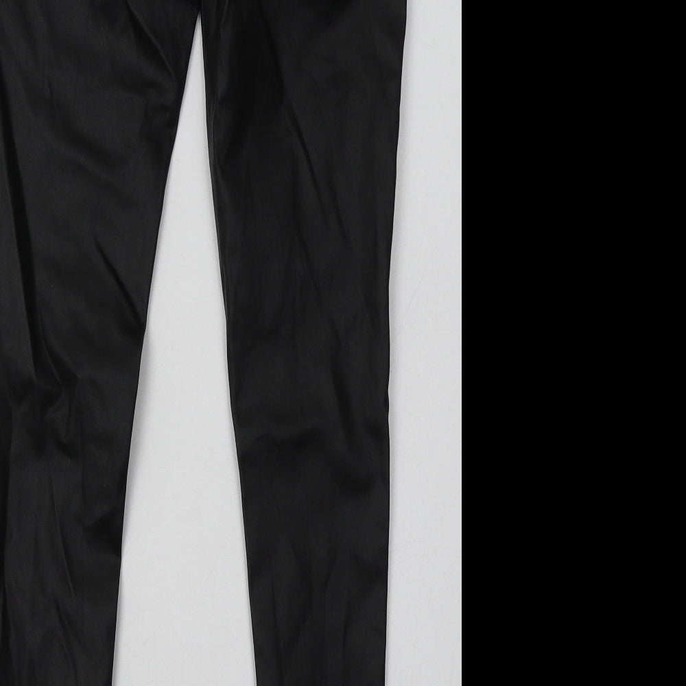 GIRL VIVI Womens Black  Viscose Skinny Jeans Size L L30 in Regular Button - leather jeans