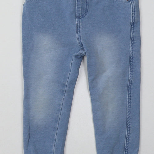 Primark Girls Blue  Cotton Jogger Trousers Size 24 Months